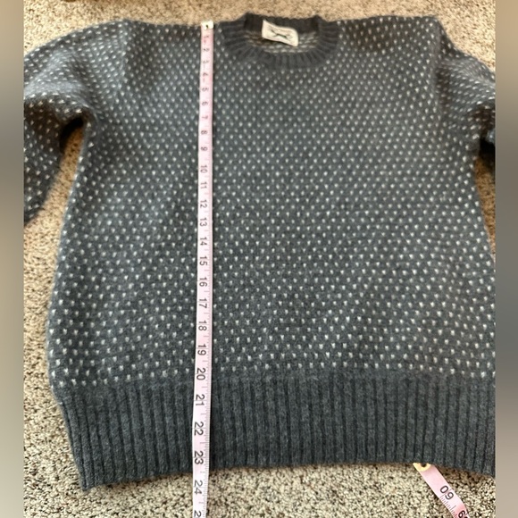 Vintage JC Penney The Fox wool blend gray/white crewneck sweater, men's size M - Picture 10 of 10